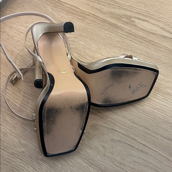 Zara Women's Metallic Gold Heels - Picture 5 of 6